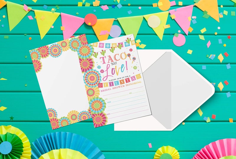 Your Main Event Prints Fiesta Bridal Shower Invitations - Taco Bout Love - 20 Invitations - No Envelopes Included - Image 3